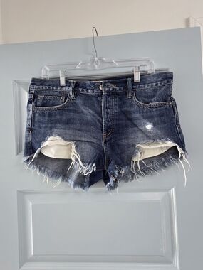 Free People Festival Shorts Distressed Denim Shorts - Dark Indigo